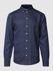 Freizeithemd aus Leinen mit Button-Down-Kragen Modell 'Theo' von MOS MOSH Blau - 47