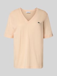 T-shirt o kroju relaxed fit z czystej bawełny od Lacoste Fuksjowy - 5