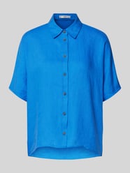 Leinenblusenshirt mit Umlegekragen Modell 'PAI' von Mango Blau - 45