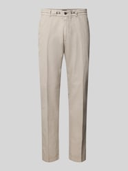 Tapered fit linnen chino met persplooien, model 'JULI-O' van Cinque Beige - 47