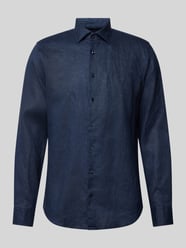 Slim Fit Leinenhemd mit Kentkragen von SEIDENSTICKER Blau - 7
