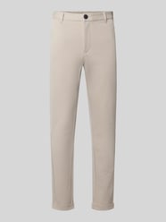 Slim Fit Stoffhose mit umgeschlagenen Hosenbeinen von Lindbergh Beige - 40