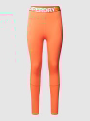 Leggings mit elastischem Logo-Bund Modell 'TRAIN' von Superdry Sports Orange - 26