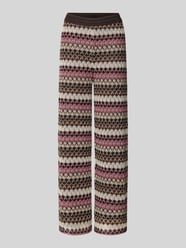 Broek in all-over look met elastische band van MORE & MORE Bordeaux - 35