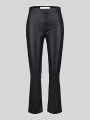 Wide leg kunstleren broek van viscosemix model 'MACY' van Raffaello Rossi - 46