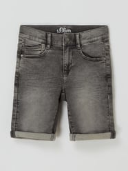 Slim Fit Bermudas mit Stretch-Anteil von s.Oliver RED LABEL Grau / Schwarz - 26