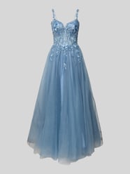 Abendkleid mit Spitzenbesatz von Unique - 4