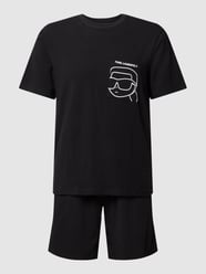 Piżama z okrągłym dekoltem model ‘IKONIK 2.0’ od Karl Lagerfeld Czarny - 3