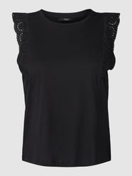 PLUS SIZE Blusentop mit Lochstickerei Modell 'HOLLY' von Vero Moda Curve Schwarz - 30