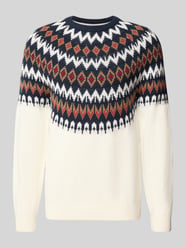 Strickpullover mit Norweger-Muster und Rundhalsausschnitt von MCNEAL Beige - 42