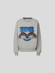 Sweatshirt mit Label-Print von Anine Bing Grau - 7