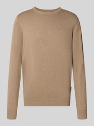 relaxed fit gebreide pullover van puur katoen van bugatti Beige - 25
