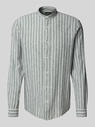 Slim fit vrijetijdsoverhemd van linnenmix met maokraag van MCNEAL - 45