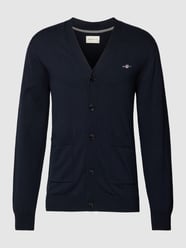 Strickjacke mit Label-Stitching von Gant Blau - 13