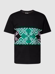 T-shirt z nadrukiem z logo model ‘Tartan’ od GCDS Czarny - 11