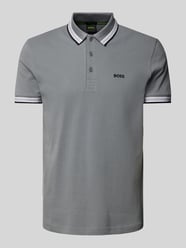 Regular Fit Poloshirt mit Label-Stitching Modell 'PADDY' von BOSS Green Grau - 23