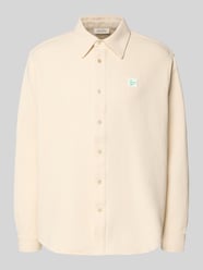 regular fit vrijetijdsoverhemd met labelpatch van American Vintage Beige - 24