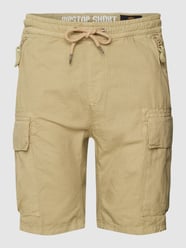 Bermudas aus Baumwolle mit Label-Details Modell 'RIBSTOP' von Alpha Industries Beige - 15