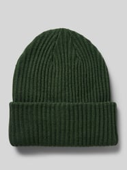 Czapka beanie z prążowanej dzianiny z brzegiem model ‘HEXO’ od Pieces Zielony - 34