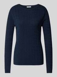 Strickpullover mit Zopfmuster von Christian Berg Woman Blau - 48