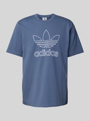 T-Shirt mit Label-Stitching von adidas Originals Blau - 33