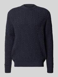 Gebreide pullover van mix van katoen en wol met kabelpatroon van Fynch-Hatton - 18