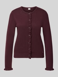 Slim Fit Strickjacke aus Schurwoll-Kaschmir-Mix Modell 'ANN' von Brax Bordeaux - 17