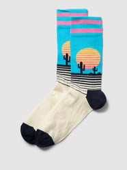 Sokken met all-over motiefprint, model 'Sunset' van Happy Socks Blauw / turquoise - 15