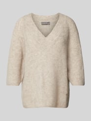 Gebreide pullover met 3/4-mouwen, model 'TACI' van MOS MOSH Beige - 26