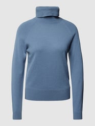 Rollkragenpullover mit Label-Applikation Modell 'POP UP' von comma Blau - 16