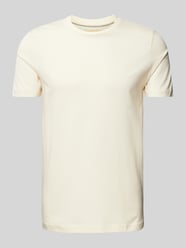 T-Shirt mit geripptem Rundhalsausschnitt von Christian Berg Men Beige - 40