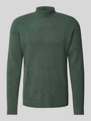 Sweter z dzianiny z golfem model ‘MASON’ od Drykorn Zielony - 42