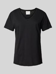 T-Shirt mit V-Ausschnitt Modell 'THE VTEE' von My Essential Wardrobe Schwarz - 46