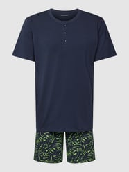 Piżama z detalem z logo model ‘Fashion’ od Schiesser Niebieski - 44