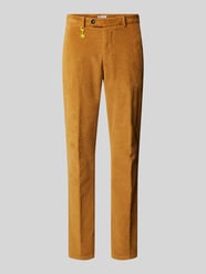 Slim fit corduroy broek met hanger van Manuel Ritz Geel - 2