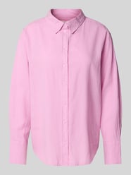 Regular Fit Leinenhemdbluse mit durchgehender Knopfleiste von Gina Tricot Pink - 1