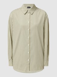 Overhemdblouse met streepmotief, model 'Filipa'  van Pieces Groen - 13