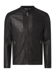 Lederjacke im Biker-Look Modell 'Iconic Racer' von SELECTED HOMME Schwarz - 40