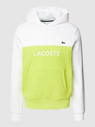 Bluza z kapturem i detalami z logo od Lacoste Żółty - 32