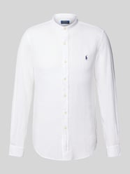Slim Fit Leinenhemd mit Stehkragen von Polo Ralph Lauren Beige - 7