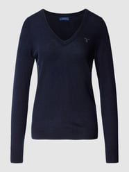 Strickpullover mit Label-Stitching von Gant Blau - 24