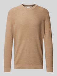 Sweter z dzianiny o kroju regular fit z oddychającej, miękkiej bawełny od Tom Tailor Brązowy - 31