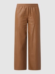 Korte comfortbroek in leerlook  van Oui Bruin - 18