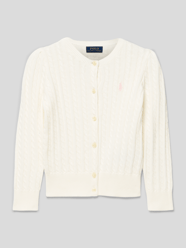 Strickjacke mit Zopfmuster von Polo Ralph Lauren Kids Weiß - 1