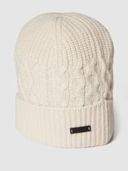 Beanie mit Zopfmuster von BOSS Weiß - 9