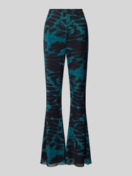 Flared Stoffhose mit elastischem Bund von Colourful Rebel Blau - 12