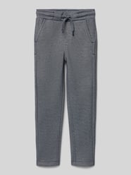 Spodnie dresowe o kroju straight fit ze strukturalnym wzorem od Blue Seven - 5