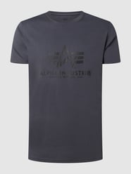 T-shirt met labelprint, model 'BASIC' van Alpha Industries Grijs / zwart - 19