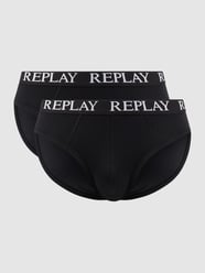 Slip mit Stretch-Anteil im 2er-Pack von Replay Underwear Grau / Schwarz - 45