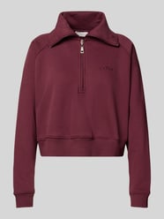 Regular fit pullover met ritssluiting, model 'Meret' van LeGer by Lena Gercke Bordeaux - 31